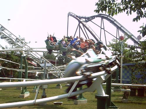 Corte and Scott on the roller coaster