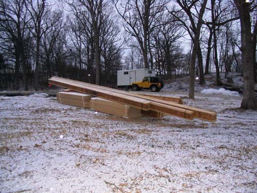 2003_12_22 035 Pile of Engineered I Beams and Plywood