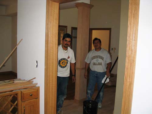 2004_06_20 052 The Guys Staining our Floors