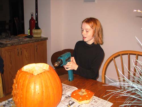 2004_11_12 011 Allison Drilling her Pumpkin