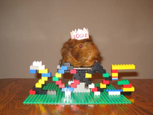 2005_01_02 002 Hershey on her 2005 Lego Award Stand