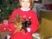 2003_12_22 065 Allison, Hershey (antlers), and Oreo (Santa hat and beard)