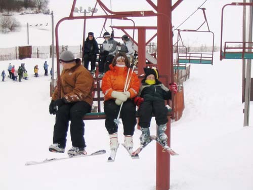 2004_02_07 025 Wendi and Corte (Sleeping) on the Chair Lift