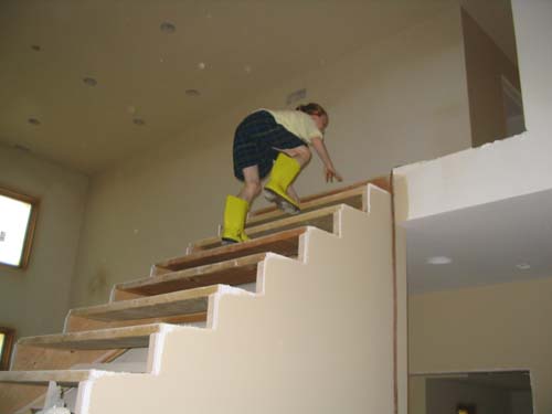 2004_05_22 005 Allison on the Stairs above the Freshly Painted Walls