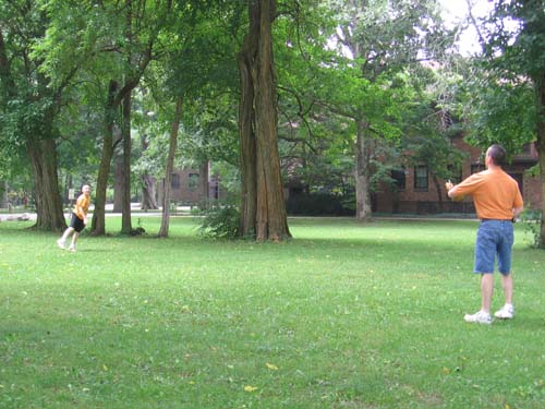 2005_08_28 004 Corte and David Playing Catch Outside the Lodge