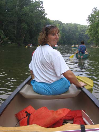 2005_08_28 063 Aunt Wendi Piloting the Canoe