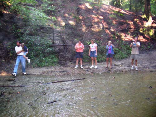 2005_08_28 111 Uncle Steve and Daniel Cross the River after the Rain